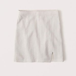 NWT Abercrombie & Fitch white Linen side slit mini skirt size small